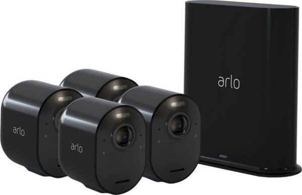 ARLO Überwachungskamera Arlo Ultra 2 Spotlight-Kamera-Set (Außenbereich, Reichweite bis 91,4 m,Geräuscherkennung,Integrierte Sirene,Antenne)