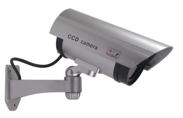 BURI Überwachungskamera Attrappe Überwachungskamera-Attrappe LED Dummy Fake Kamera Camera CCD