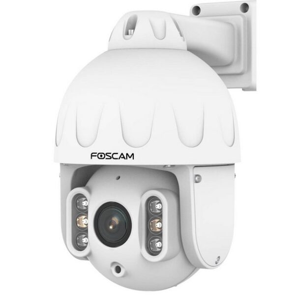 Foscam Überwachungskamera SD8EP hochauflösende 8 MP PoE PTZ Dome (mit 4-fach optischem Zoom und Personen- und Fahrzeugerkennung, Automatische Verfolgung, Scheinwerfer, Sirene, Nachtsicht bis 50m)