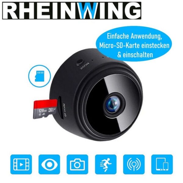 MAVURA Überwachungskamera RHEINWING 1080p magnetische WiFi Mini Kamera Full HD (Rheinwing, Überwachungskamera Mini HD IP Kamera Wireless Camera Netzwerk 150)