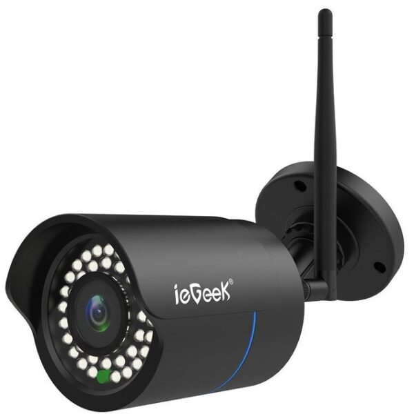 OKWISH Überwachungskamera 1080P Full HD Sicherheitskamera Aussen WLAN IP Kamera APP WIFI Antenne (Außenbereich, mit Bewegungserkennung ONVIF und RTSP Verschlüsselte Speicherung, 2MP WLAN IP Camera Outdoor 25m Nachtsicht mit WLAN-Antenne, IP66 Wasserdicht unterstützt bis zu 128G Karte(nicht im Lieferumfang)