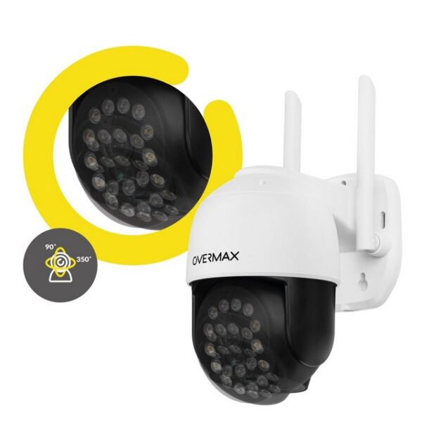 Overmax Überwachungskamera CAMSPOT 4.95 (Aussenbereich, Innenbereich, Set, Smart Wi-Fi PTZ-Kamera, Netzkabel mit Adapter, Montagesatz, 2560 x 1440 QHD/2.5K Video)