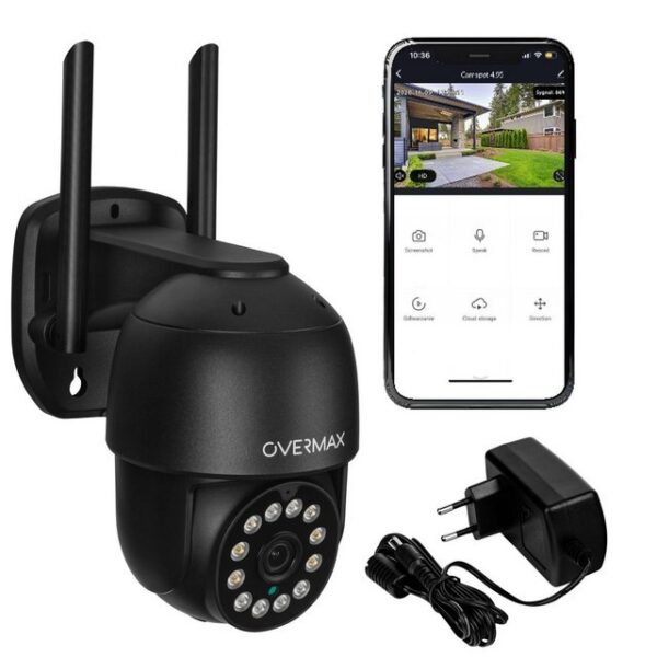 Overmax Überwachungskamera CAMSPOT 4.95 (Aussenbereich, Innenbereich, Set, Smart Wi-Fi PTZ-Kamera, Netzkabel mit Adapter, Montagesatz, 2560 x 1440 QHD/2.5K Video)