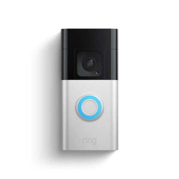 Ring Überwachungskamera Battery Doorbell Plus, Silber Türklingel mit Kamera