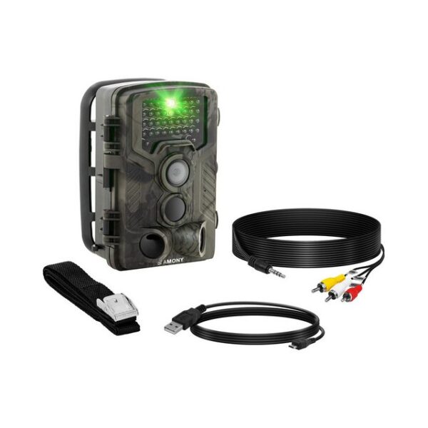 Stamony Wildkamera Wildkamera Fotofalle Überwachungskamera 8MP Full HD 42 IR-LEDs 20m