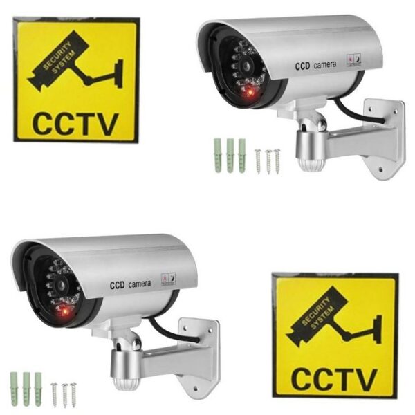 TronicXL Überwachungskamera Attrappe 2x Dummy Cam Kamera attrappe mit Außen Outdoor Außenbereich Aussen (Innenbereich, Außenbereich, 2-tlg., 2 x Dummy cam, blinkende LED CCTV Fake Einbruchschutz)