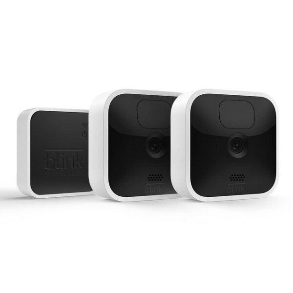 blink Überwachungskamera Indoor 2-Kamera-System - Kabelloses Sicherheitssystem Kit (Innenbereich, 2-Kamera-Set, Smart Home, Bewegungserkennung, HD-Video, App-Steuerung)