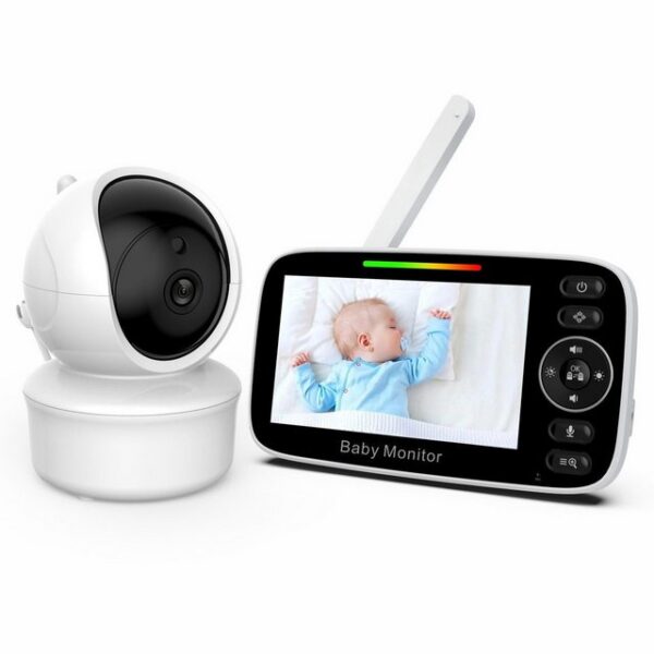 ibettertec Überwachungskamera Babyphone mit Kamera, Video Baby Monitor (Innenbereich, Extra Großer 4.3-Zoll-LCD-Bildschirm, Infrarot-Nachtsicht, Temperaturanzeige, Schlaflieder, Zwei-Wege-Audio, Gegensprechfunktion und Smart ECO-Modus)