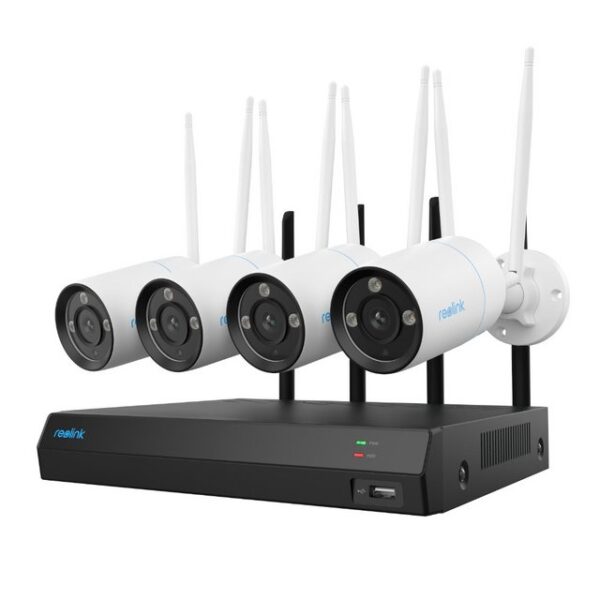 Reolink Überwachungskamera 4K WLAN System (Innenbereich, Außenbereich, 2,4/5 GHz WLAN, 8MP Ultra HD, Smartekennung, 12-Kanal NVR mit 2TB HDD)