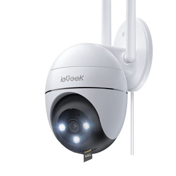 ieGeek Überwachungskamera 1 Stück 2K Überwachungskamera Aussen PTZ Outdoor WLAN IP Kamera (Aussen, AuBenbereich, außen, überwachung außen WiFi Dome Camera mit Farbiger Nachsicht, Zwei-Wege-Audio Bewegungserkennung Mensch Bewegungsmelder, 24/7 Aufnahme,& Ton und Lichtalarm)