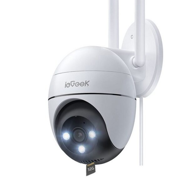 ieGeek Überwachungskamera 1 Stück 2K Überwachungskamera Aussen PTZ Outdoor WLAN IP Kamera (Aussen, AuBenbereich, außen, überwachung außen WiFi Dome Camera mit Farbiger Nachsicht, Zwei-Wege-Audio Bewegungserkennung Mensch Bewegungsmelder, 24/7 Aufnahme,& Ton und Lichtalarm)