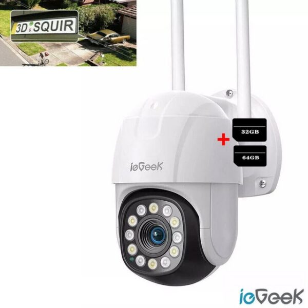 ieGeek Überwachungskamera 1080P Überwachungskamera Aussen WLAN PTZ mit Automatische Verfolgt (AuBenbereich,Aussen,Outdoor, WLAN Outdoor Zwei-Wege-Audio & 4X Optischer Zoom, WiFi Dome Camera mit Farbiger Nachsicht, 24/7 Aufzeichnungen)