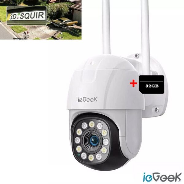 ieGeek Überwachungskamera 1080P Überwachungskamera Aussen WLAN PTZ mit Automatische Verfolgt (AuBenbereich,Aussen,Outdoor, WLAN Outdoor Zwei-Wege-Audio & 4X Optischer Zoom, WiFi Dome Camera mit Farbiger Nachsicht, 24/7 Aufzeichnungen)