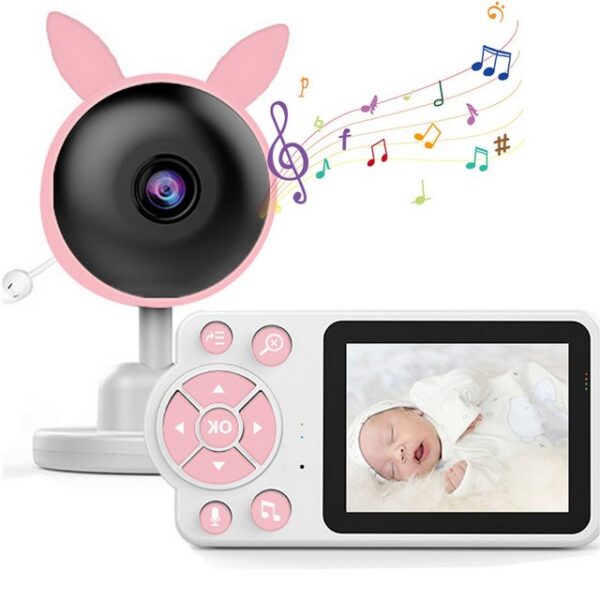 ZEUOPQ Babyphone Überwachungskamera 2.8 Zoll Video-Babyphone mit Kamera, 2-tlg., Nachtsicht, Schlaflieder, Bis zu 200M,2-Wege-Audio, kein WiFi