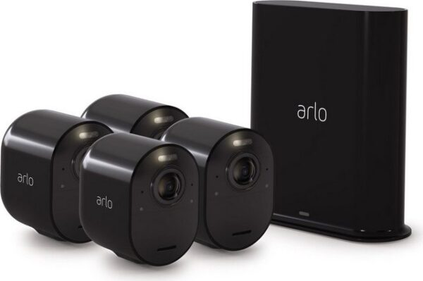 ARLO Überwachungskamera Ultra 2 VMS5440B-200EUS Spotlight-Kamera 4K Schwarz, 4 Kameras